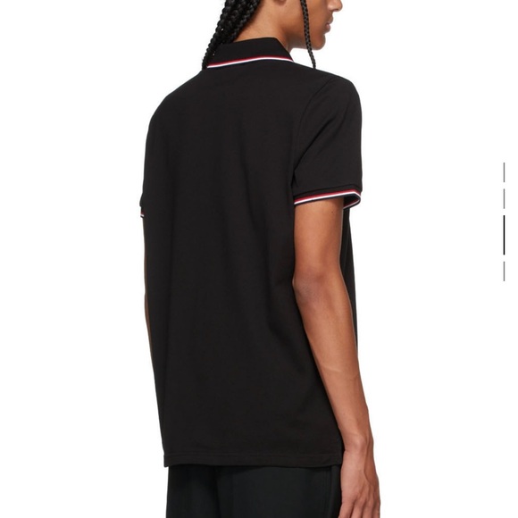 Moncler Black Tricolor Polo (Mens M) - Picture 4 of 5
